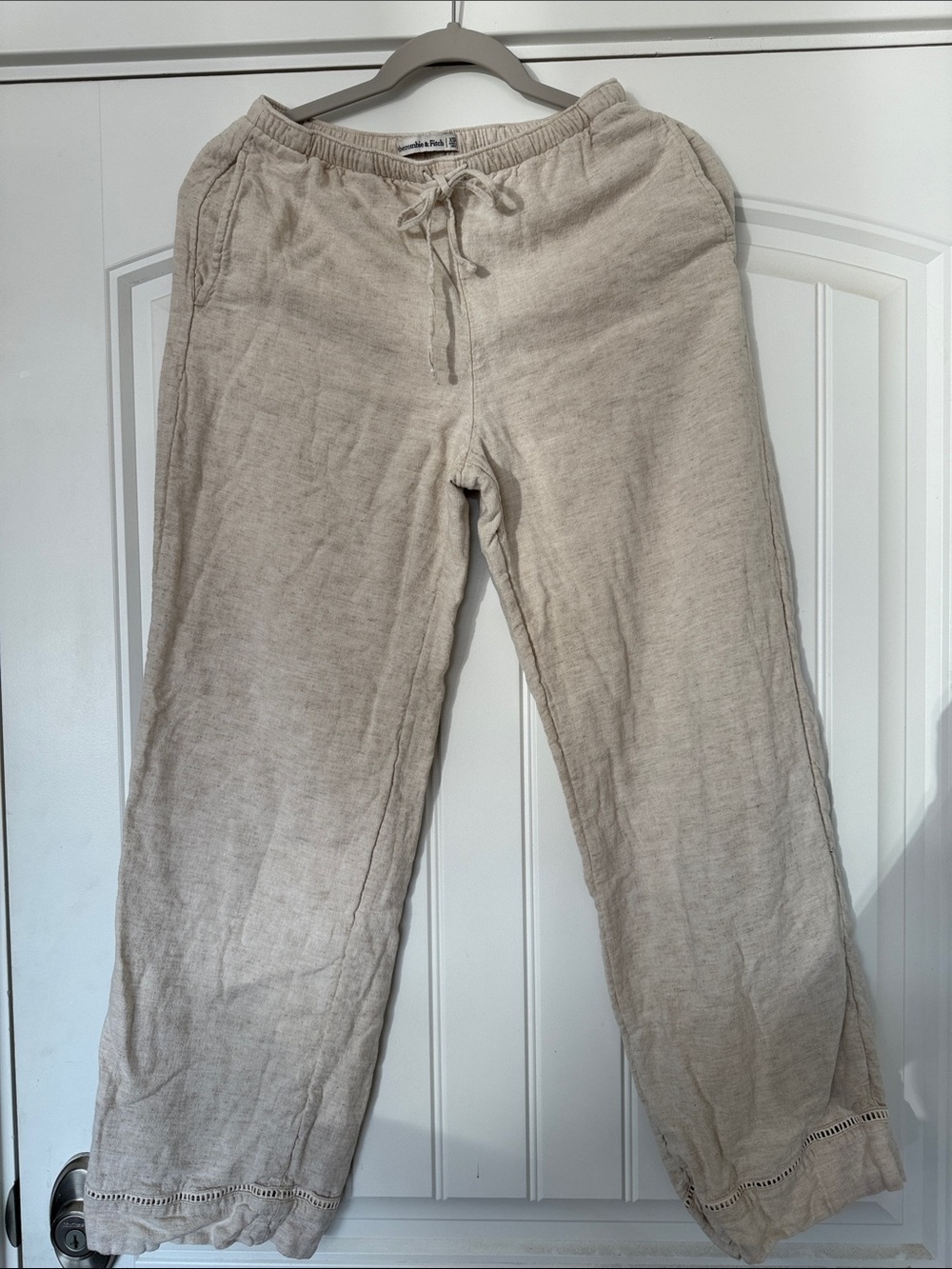 Abercrombie & Fitch Cream Drawstring Trousers